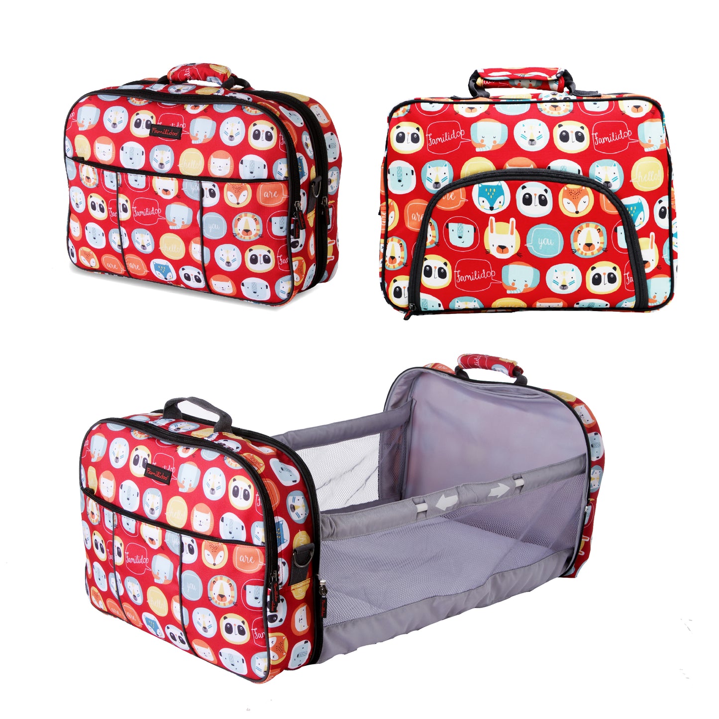 Travel Cot 2in1 Diaper Bag red color